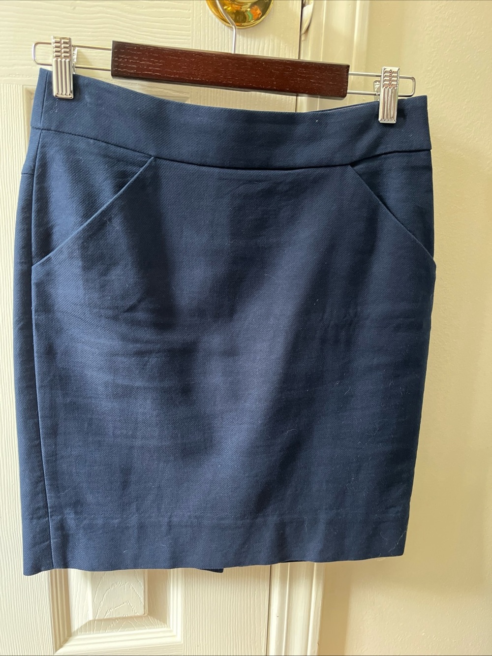 J. Crew Navy Blue Pencil Skirt - Sleek Office Staple 2P